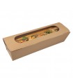 Envase bocadillo cartón marrón con ventana 27,4 x 8 x 6,2 cm