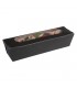 Envase bocadillo cartón rectangular negro con ventana 27,4 x 8 x 6,2 cm