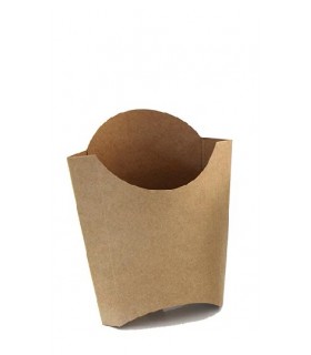 Petaca de cartón para patatas fritas de cartoncillo kraft 13.5 x 5.8 x 9.8 cm