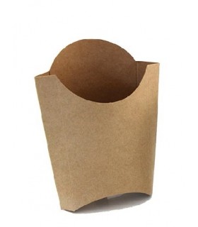 Petaca de cartón para patatas fritas de cartoncillo kraft 14 x 5.5 x 13.5 cm