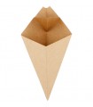 Cono kraft para fritos con pestaña para salsas 20,5 x 26,5 cm 218 + PE 18 g/m²