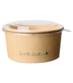 Bol de cartón + PE redondo kraft Ø 18,5 x 5,5 cm 110 cl + tapa rPet antivaho
