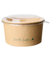 Bol de cartón + PE redondo kraft Ø 18,4 x 6,8 cm 130 cl + tapa rPet antivaho