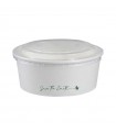 Bol de cartón + PE redondo blanco Ø 15,0 x 7,5 cm 100 cl + tapa rPet antivaho