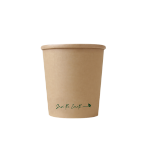 Envase redondo de cartón + PE kraft 330 + PE 18 g/m2 Ø 8,9 cm x 8,5 cm 36 cl + tapa de cartón + PE