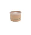 Envase redondo de cartón + PE kraft 330 + PE 18 g/m2 Ø 8,9 cm x 6,1 cm 24 cl + tapa PP