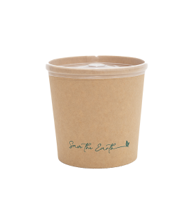 Envase redondo de cartón + PE kraft 330 + PE 18 g/m2 Ø 11,6 x 11 cm 78 cl + tapa PP