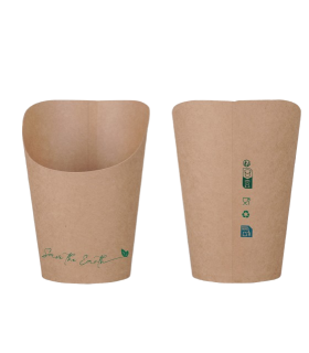 Vaso kraft abierto para fritos 12 oz / 360 ml Ø 9,0 / 6,0 x 12,0 / 6,0 cm 317 + PE 18 g/m²