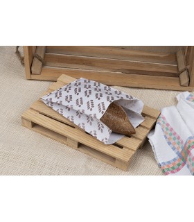 Bolsa papel blanca "Espigas"40 g/m² 9,0 + 5,0 x 32,0 cm