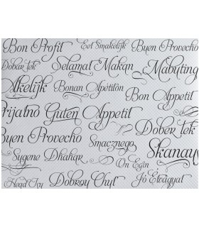 Mantel de papel individual blanco 30,0 x 40,0 cm 40 g/m² "Buen provecho"