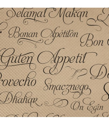 Mantel de papel cortado kraft EcoNature 120,0 x 120,0 cm 35 g/m² "Buen provecho"