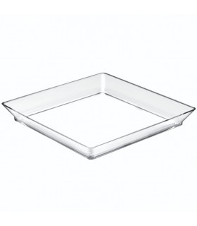Mini plato PS transparente reutilizable "Tray" 13,0 x 13,0 x 1,5 cm 130 ml