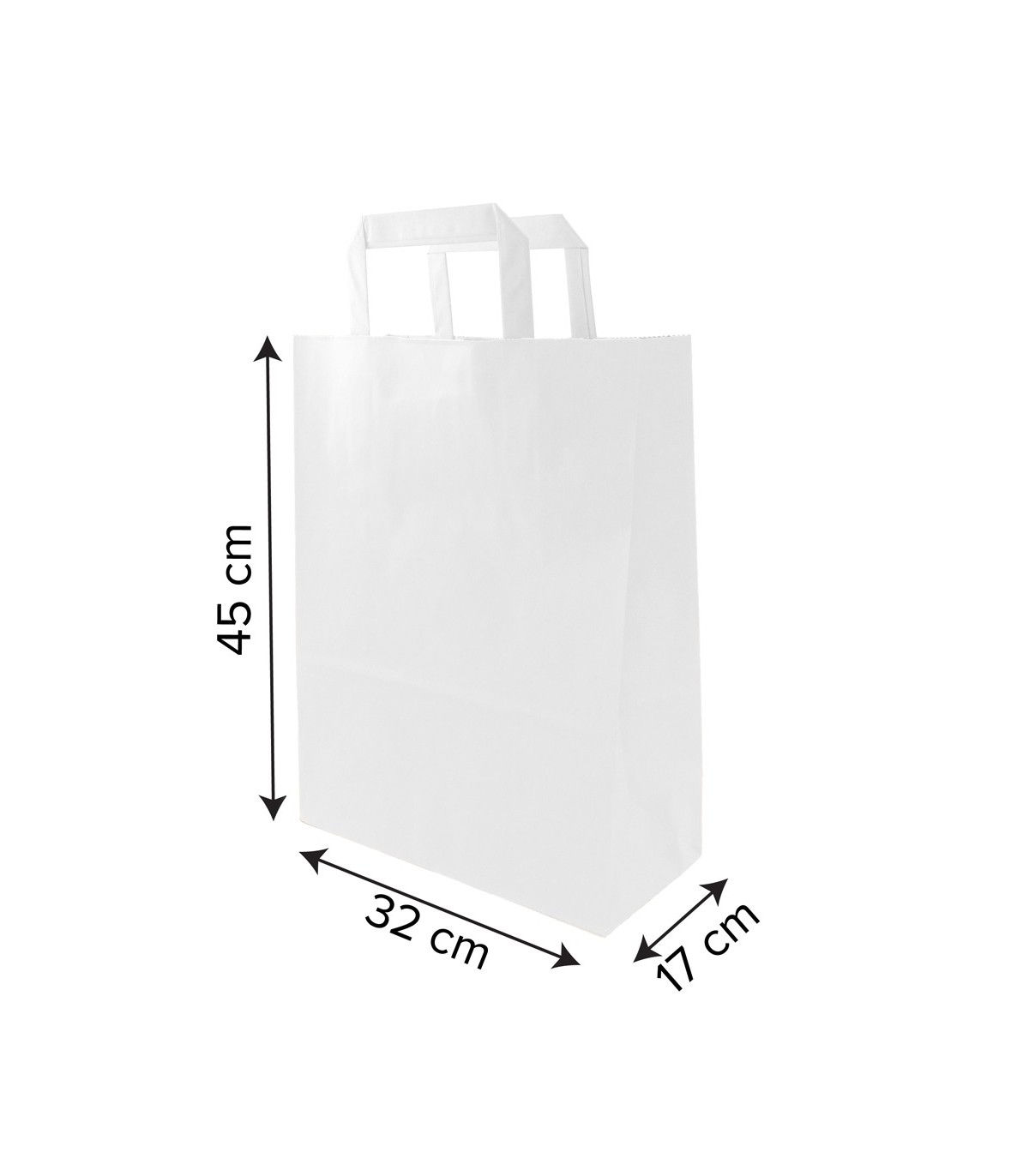 cuestionario Civil Correspondiente Bolsa papel kraft blanca asa plana 32 x 17 x 45 cm