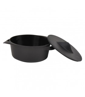 Mini cazuela PP negra + tapa 9,5 x 6,5 x 4,5 cm 80 ml