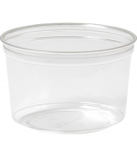 Tarrina deli rPet redonda transparente Ø 11,4 x 7,5 cm - 500 ml