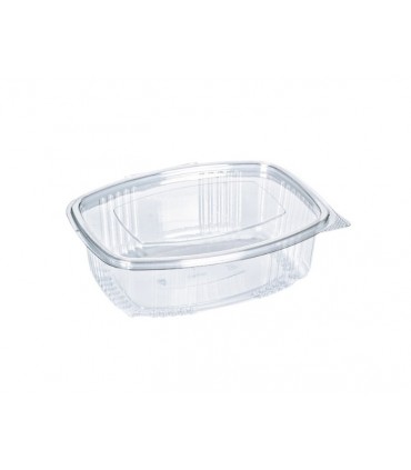 Envase PET ovalado con tapa bisagra 13,2 x 9,5 x 2,6 cm 250 ml