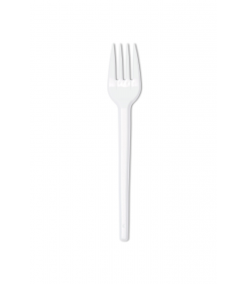 Tenedor reutilizable PS blanco 16,5 cm
