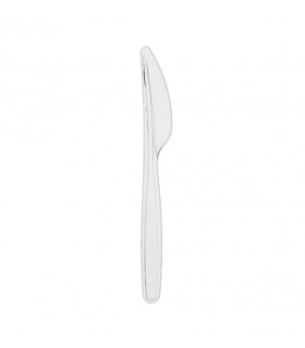 Cuchillo extra rígido reutilizable PS transparente 18,0 cm
