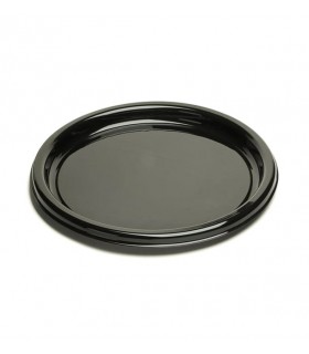 Bandeja rPet reutilizable redonda negra "Buffet" Ø 30,0 x 2,1 cm