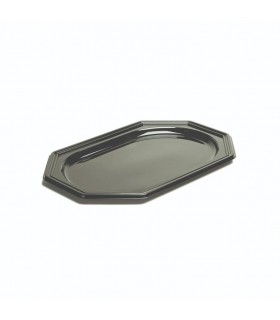 Bandeja rPet reutilizable octogonal negra "Buffet" 36,0 x 24,0 x 1,4 cm