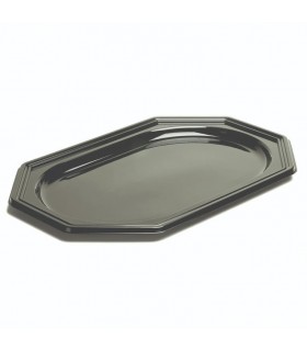 Bandeja rPet reutilizable octogonal negra "Buffet" 55,0 x 38,0 x 1,4 cm