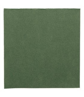 Servilleta verde 40,0 x 40,0 cm 2 capas punta-punta plegado 1/4