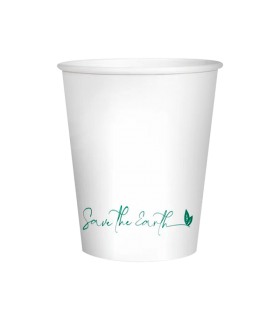Vaso de cartón blanco 8 oz / 240 ml Ø 7,8 x 9,0 cm 230 + PE 18 g/m²