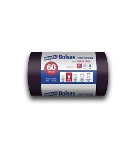 Bolsa basura r60 saplex cas 55 x 55 cm negro 25/30 l