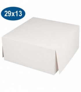 Caja cartón cuadrada blanca 29 x 29 x 13 cm