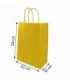 Bolsa papel amarilla con asa rizada de color 22 x 10 x 29 cm